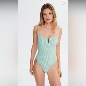 Mango Striped Textured Swimsuit (Sold Out Online)